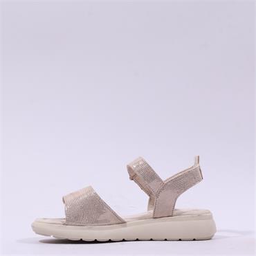 Tamaris Folla Double Velcro Strap Sandal - Light Gold